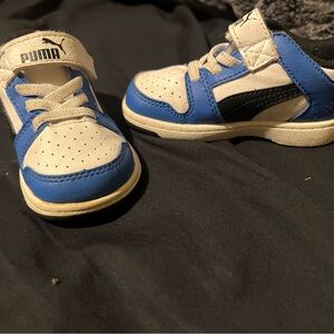 Puma Kids Blue, White & Black Velcro Sneakers